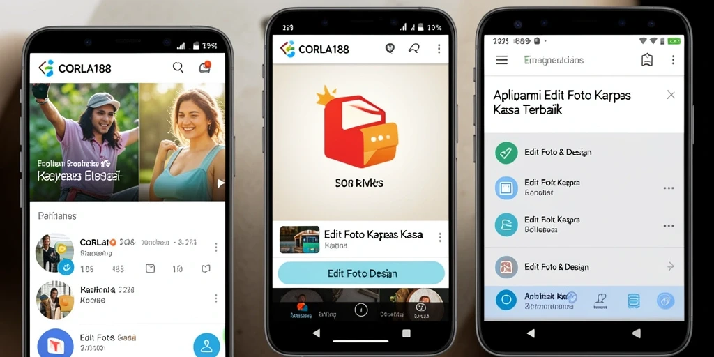 Screenshot CORLA188 menampilkan antarmuka edit foto kertas kaca yang intuitif dan menarik.