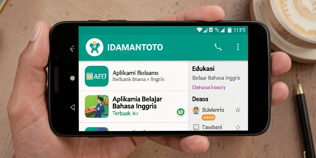 Tampilan antarmuka IDAMANTOTO yang menarik untuk Belajar Bahasa Inggris.