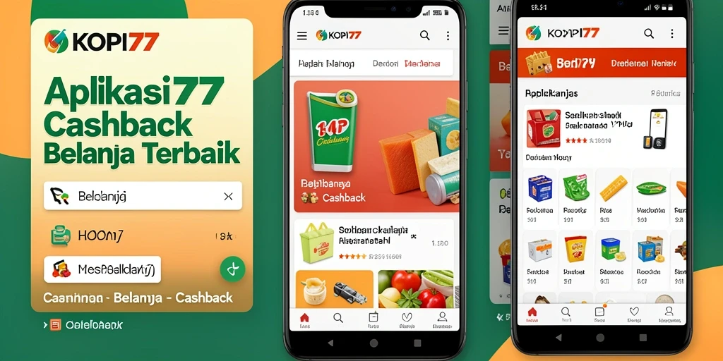 Antarmuka KOPI77 dengan fitur Cashback yang memudahkan pengguna.