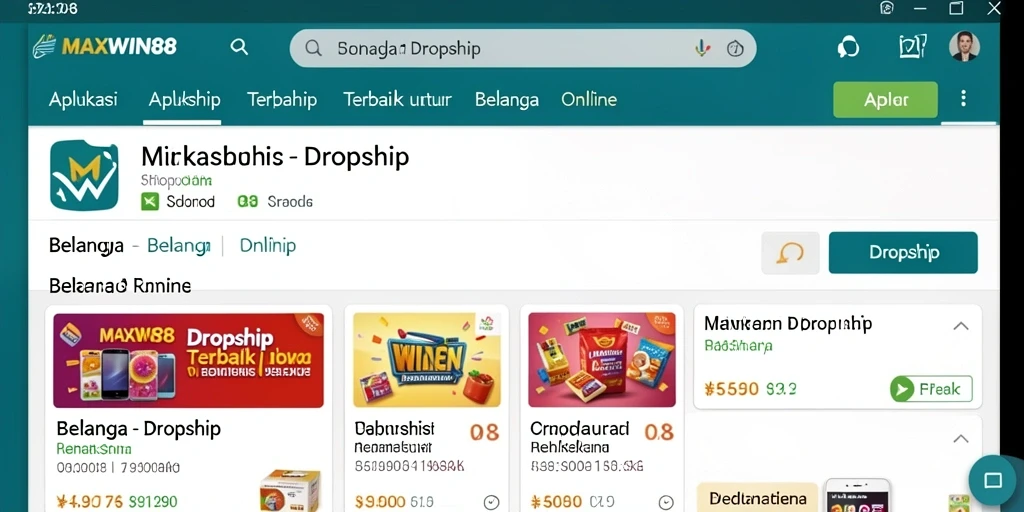 Tampilan utama aplikasi MAXWIN88 yang intuitif untuk bisnis dropship.