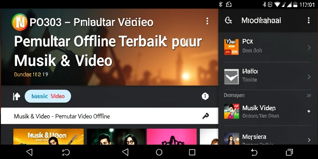 Tampilan antarmuka MPO303 yang sederhana dan fungsional untuk Pemutar Video Offline.